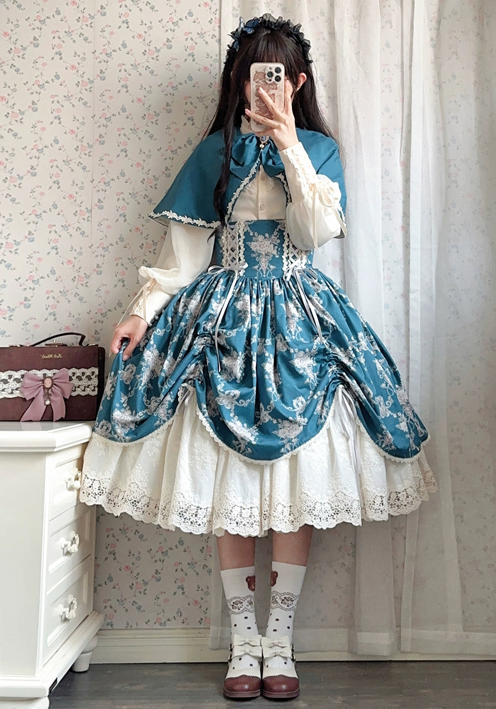 (BFM)Miss Point~Customized Vintage Lolita Skirt Elegant Pullover Fishbone SK 31464:363164