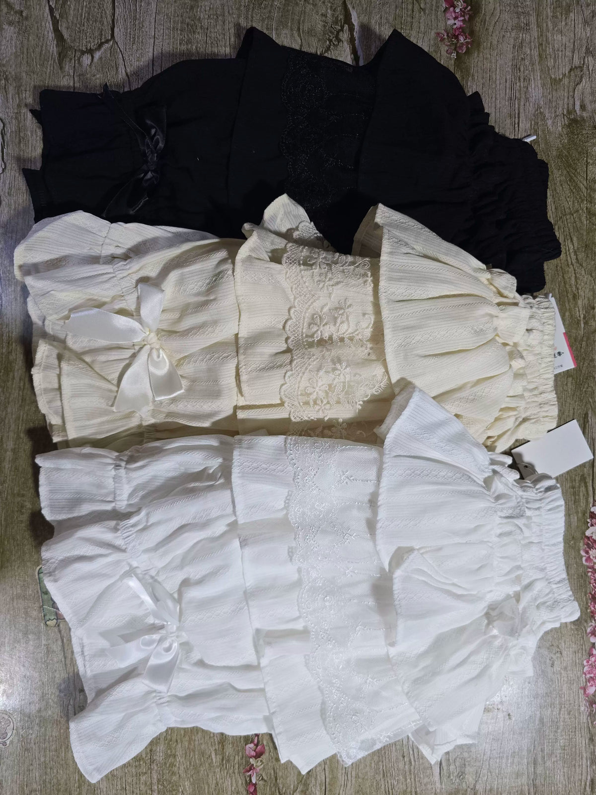Lolita Jacquard Cotton Bloomers, Ruffle Lace Trim