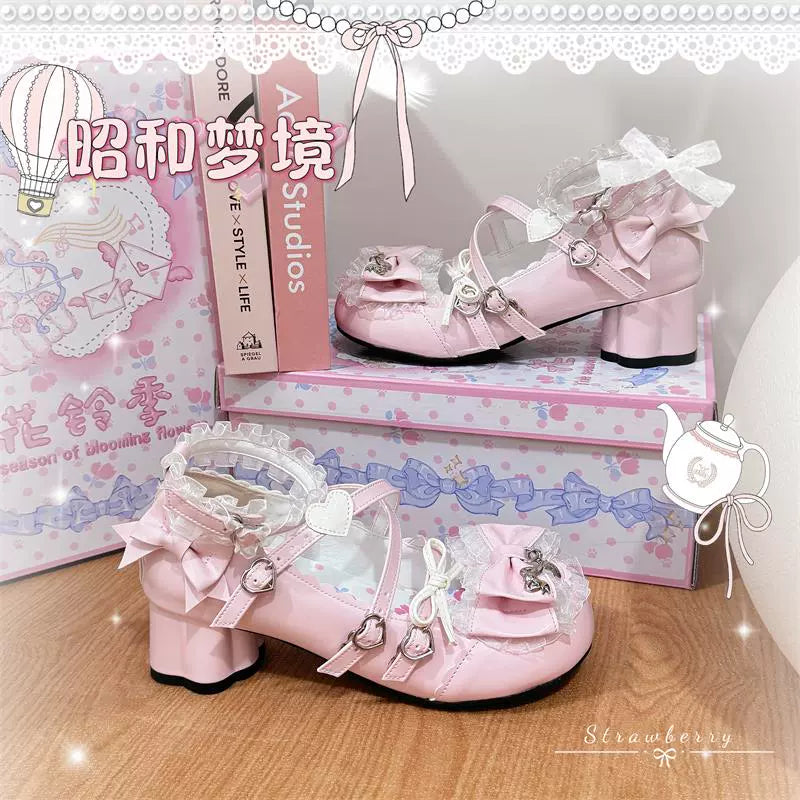 The Season of Booming Flowers - Showa Dreamland - Sweet Lolita Heels, Cute Claw-Shaped Heels 43739:784453