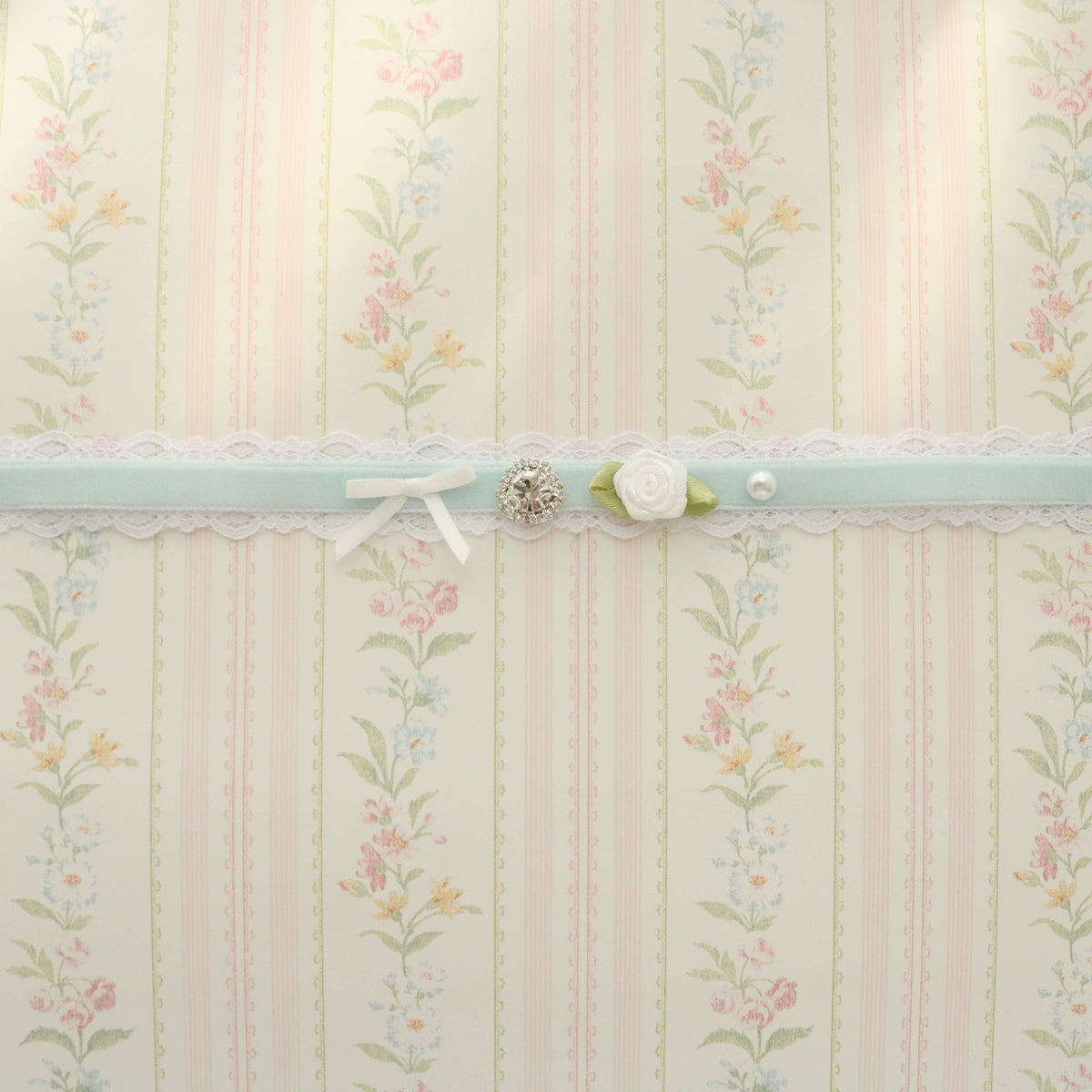 Creamy Bubbles~Sweet Lolita Choker Vintage Lace Rose Handmade Necklace 36896:742355