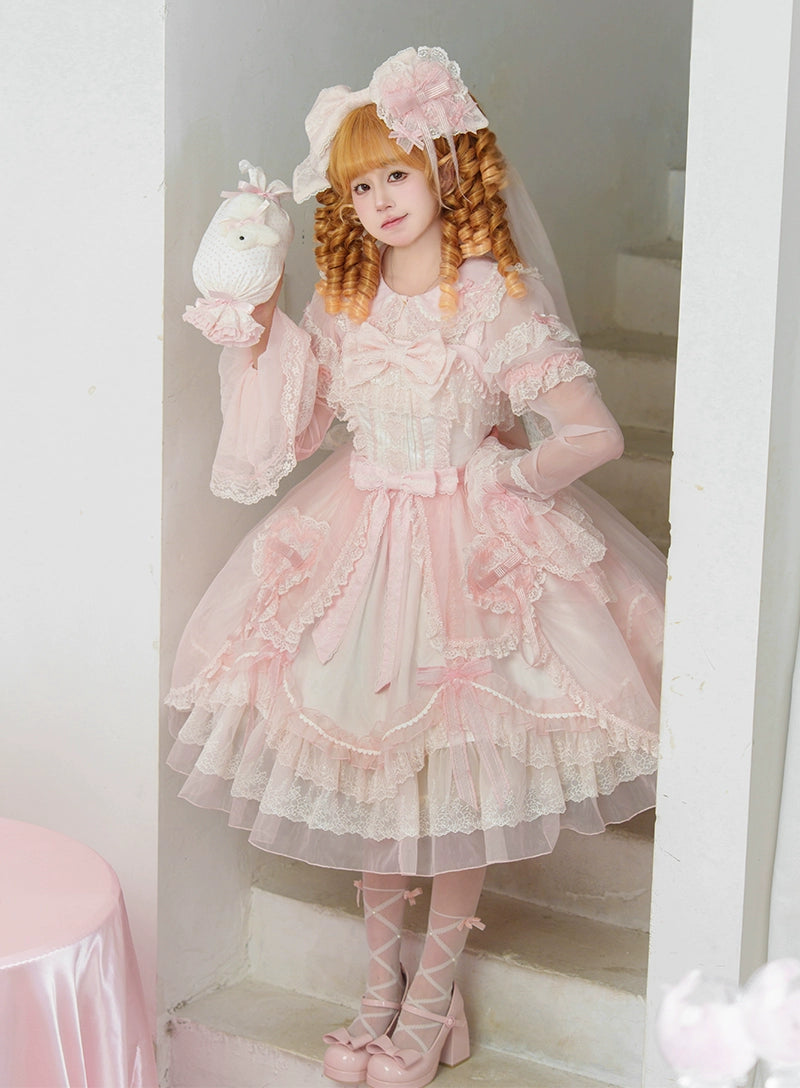 Mewroco - Candy Flavor - Gorgeous Sweet Lolita Dress, Lace & Petal Hem 43711:783684