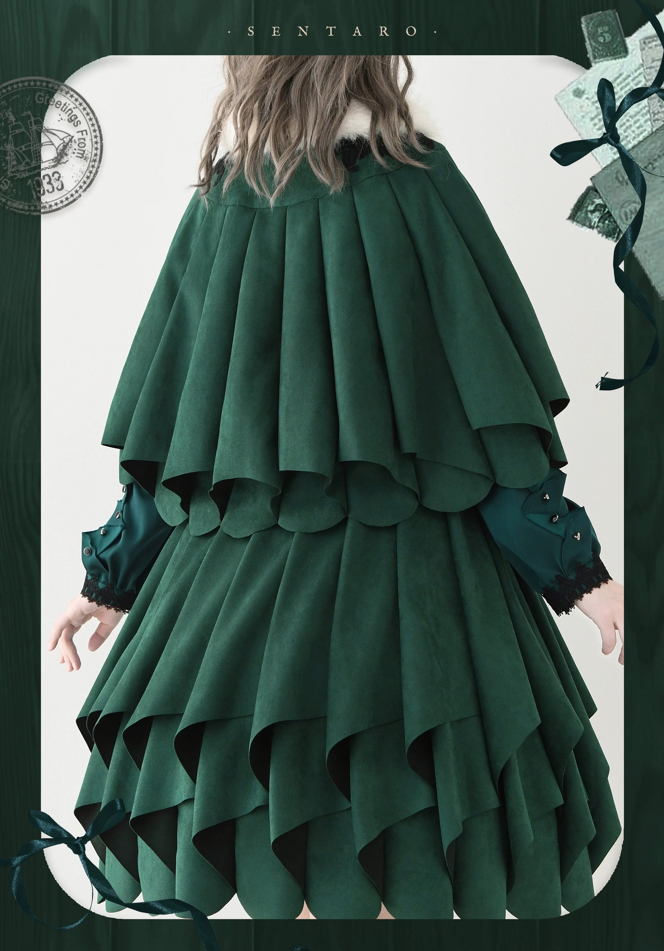 Molten Snowtop - Classic Lolita SK, Cape With Detachable Collar