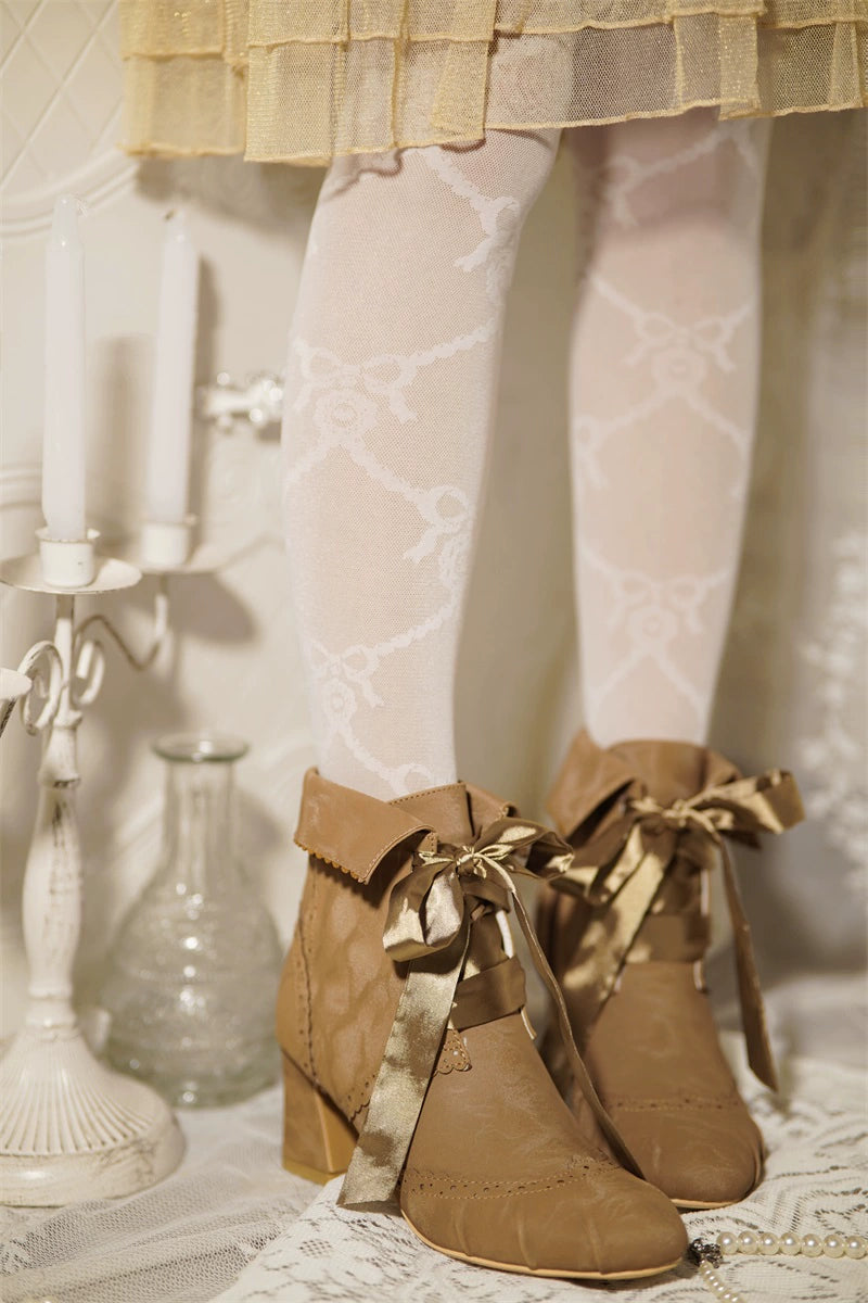 MR.Qiutian - Lady Incognita - Retro Lolita Ankle Boots, Size Zipper 44240:800726