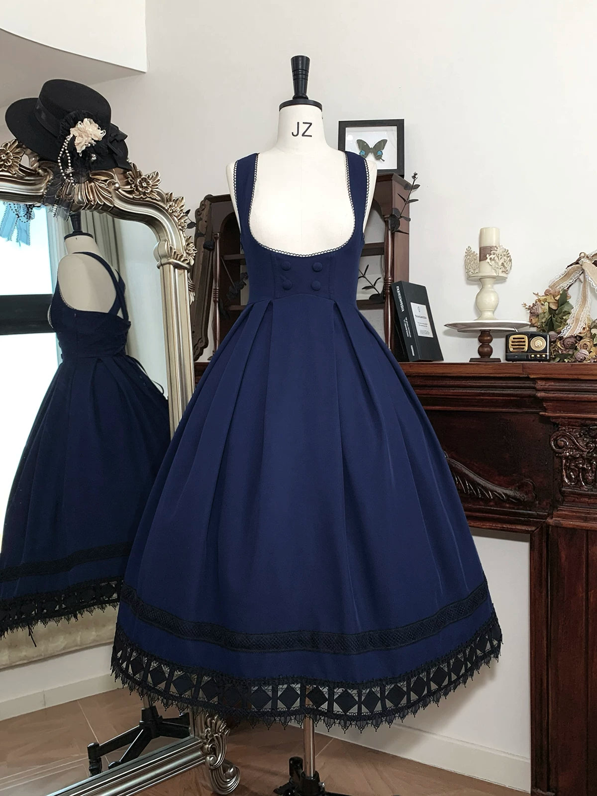 Serenade - Bust-Supporting Elegant Lolita JSK Dress, Three Length Styles (2XL L M S XL) 44419:807390