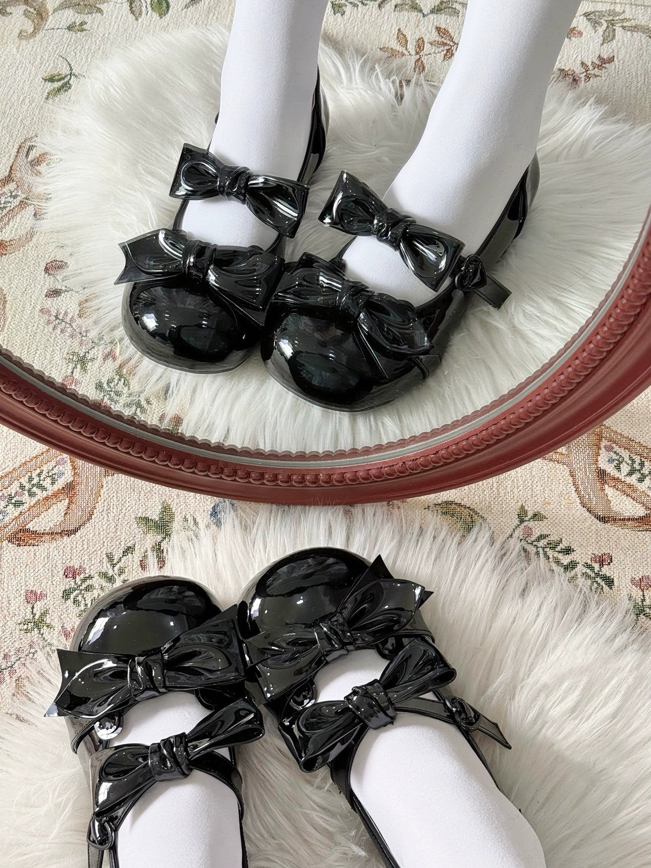 Beauty Bunny~Kawaii Lolita Shoes Low Heels Round Toe PU Shoes 36074:509090
