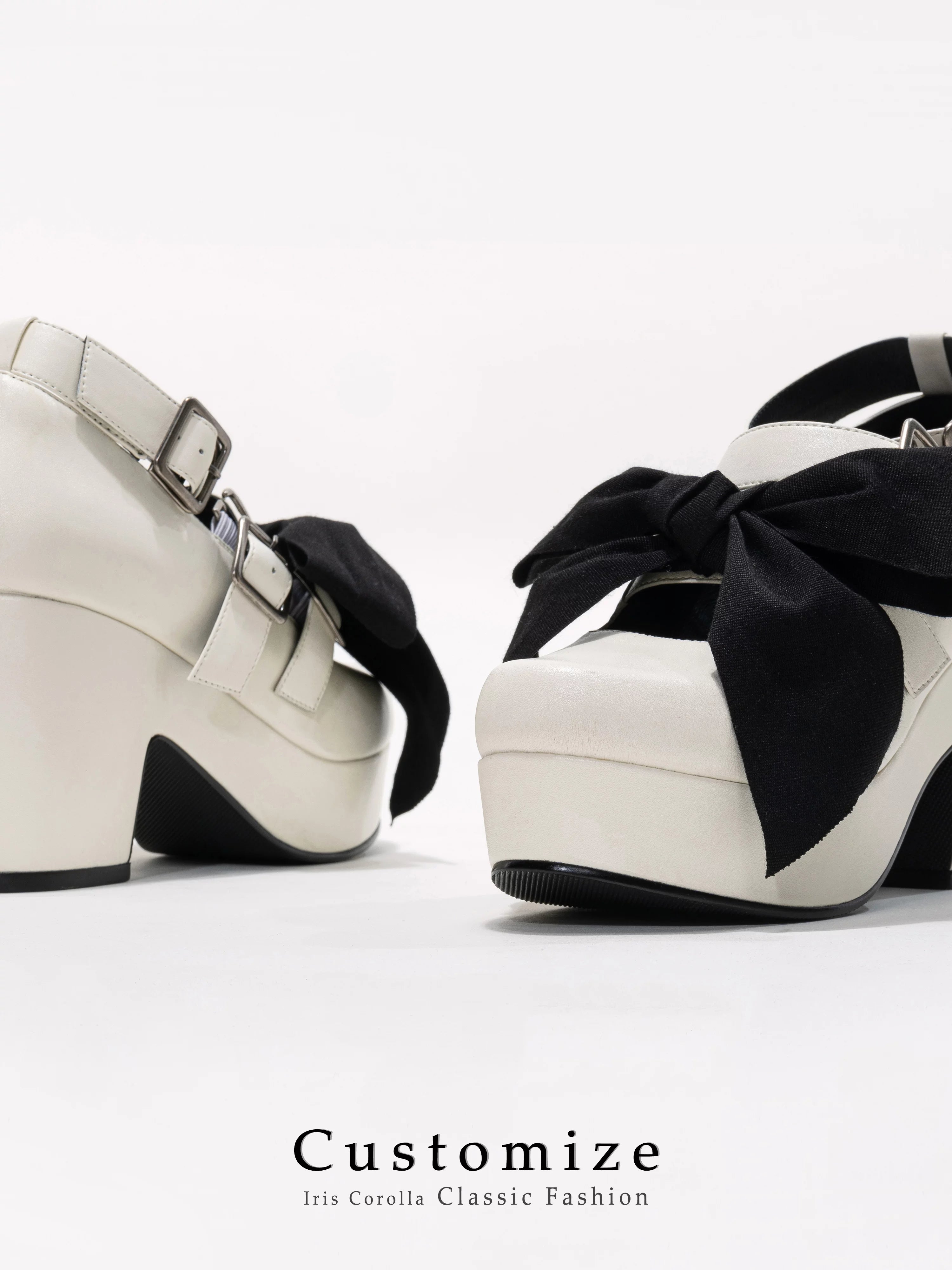 Custom-B - Gothic Lolita Heel Shoes, Triple Buckle Straps 44691:818820