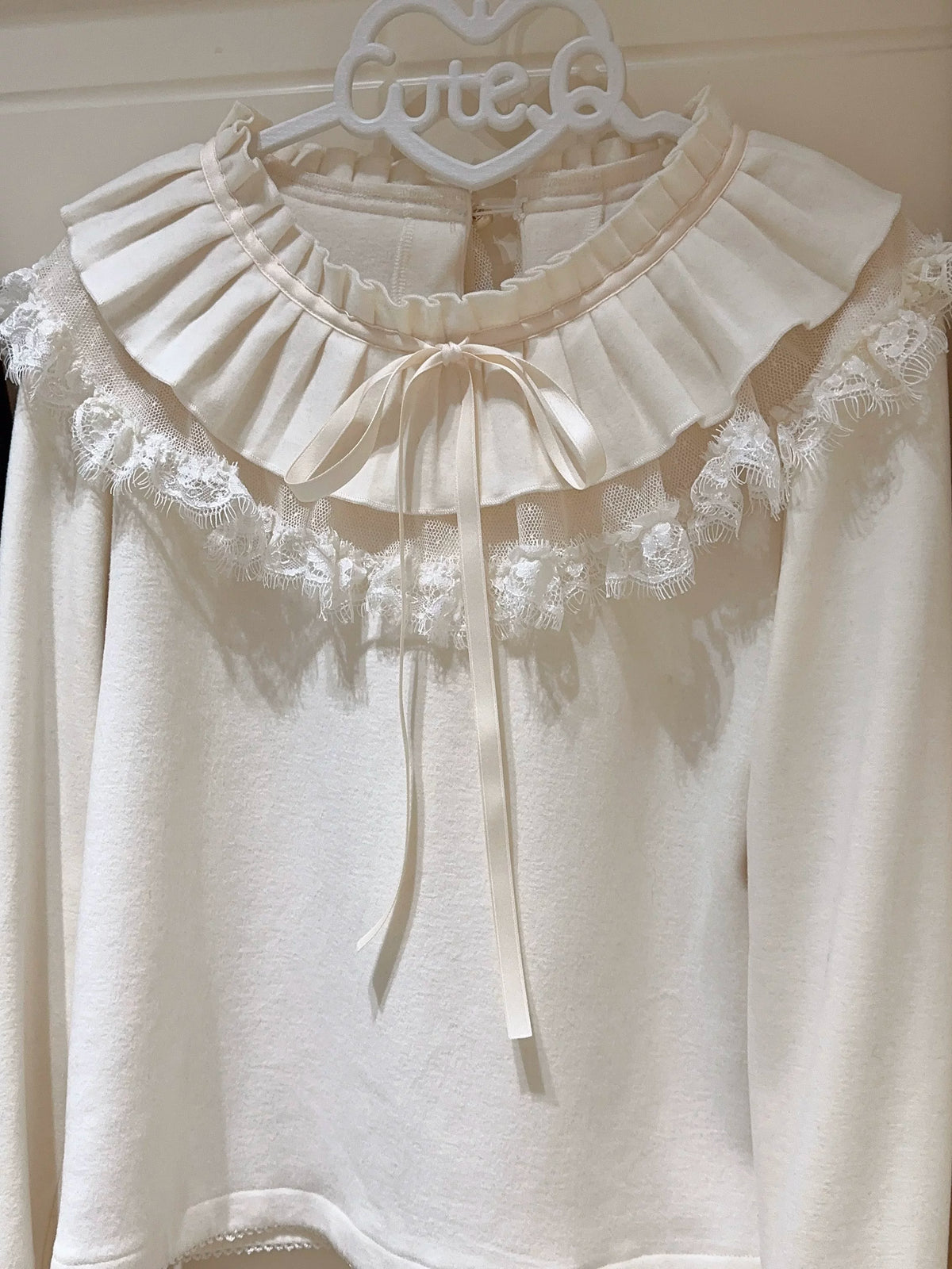 Himawari - Sweet Lolita Long Sleeve Blouse, Tiered Ruffle Collar (L M S) 45973:869697