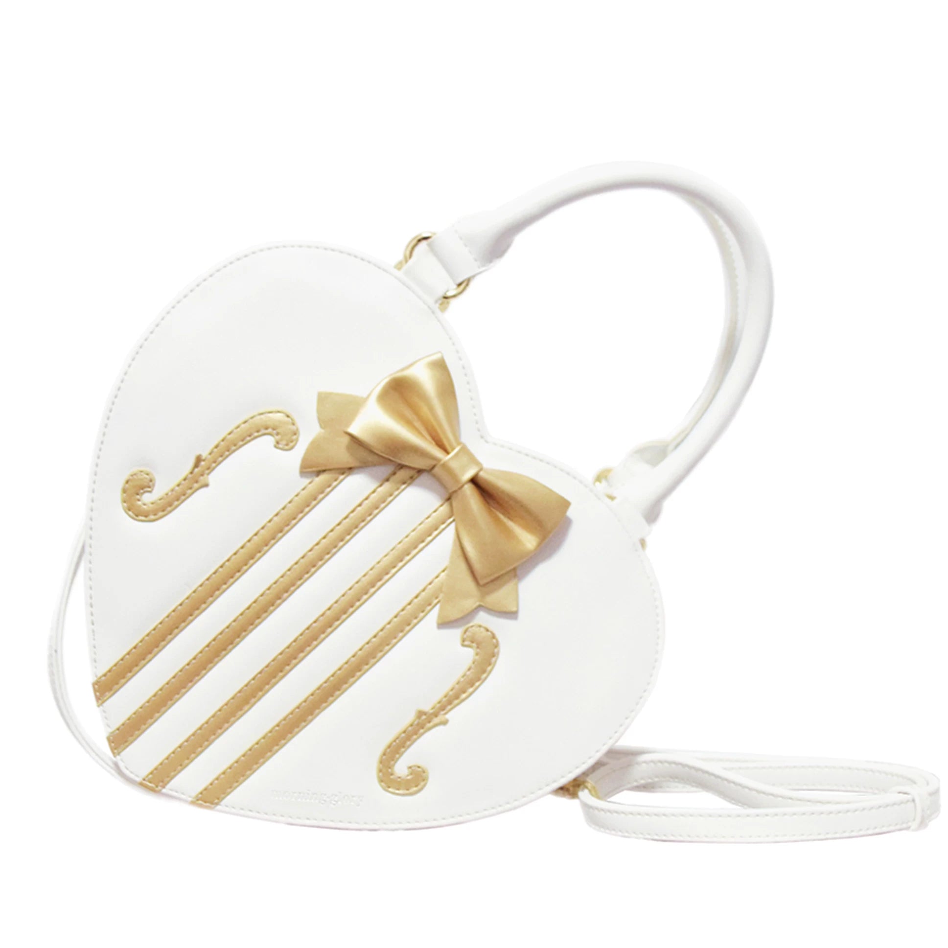 Heart of Violin - PU Classic Lolita Heart Shaped Bag, Violin and Bow Detail 45630:856474