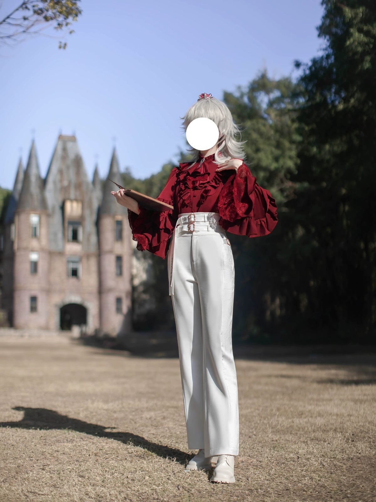 Every Page of The Poem - Night & Day Sonata - Ouji Lolita Princess Sleeve Shirt & Pants Set 44254:800351