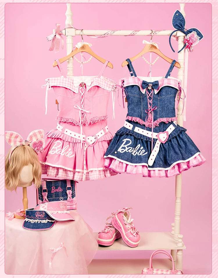 Blossom Daydream - IP Collab Sweet Lolita Dress Set, Pearl Plaid 45899:867247