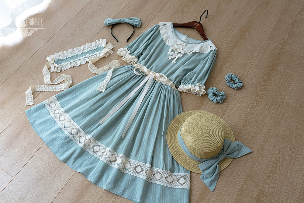 Miss Point~Customized Elegant Lolita OP Dress Cute Daily Girl Short Lolita Dress