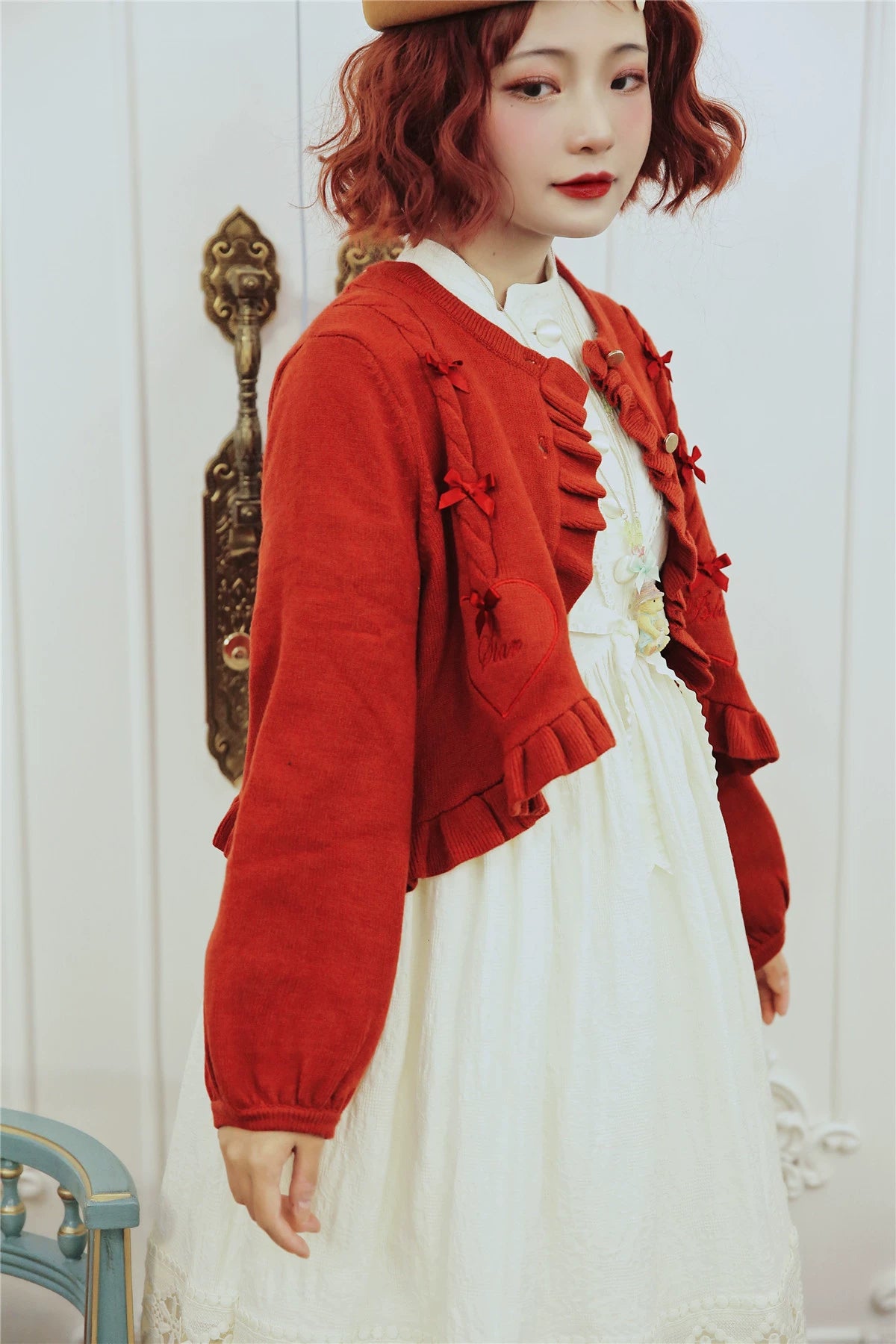 Sugar Frost - Sweet Lolita Cardigan Knit Embroidered Sweater