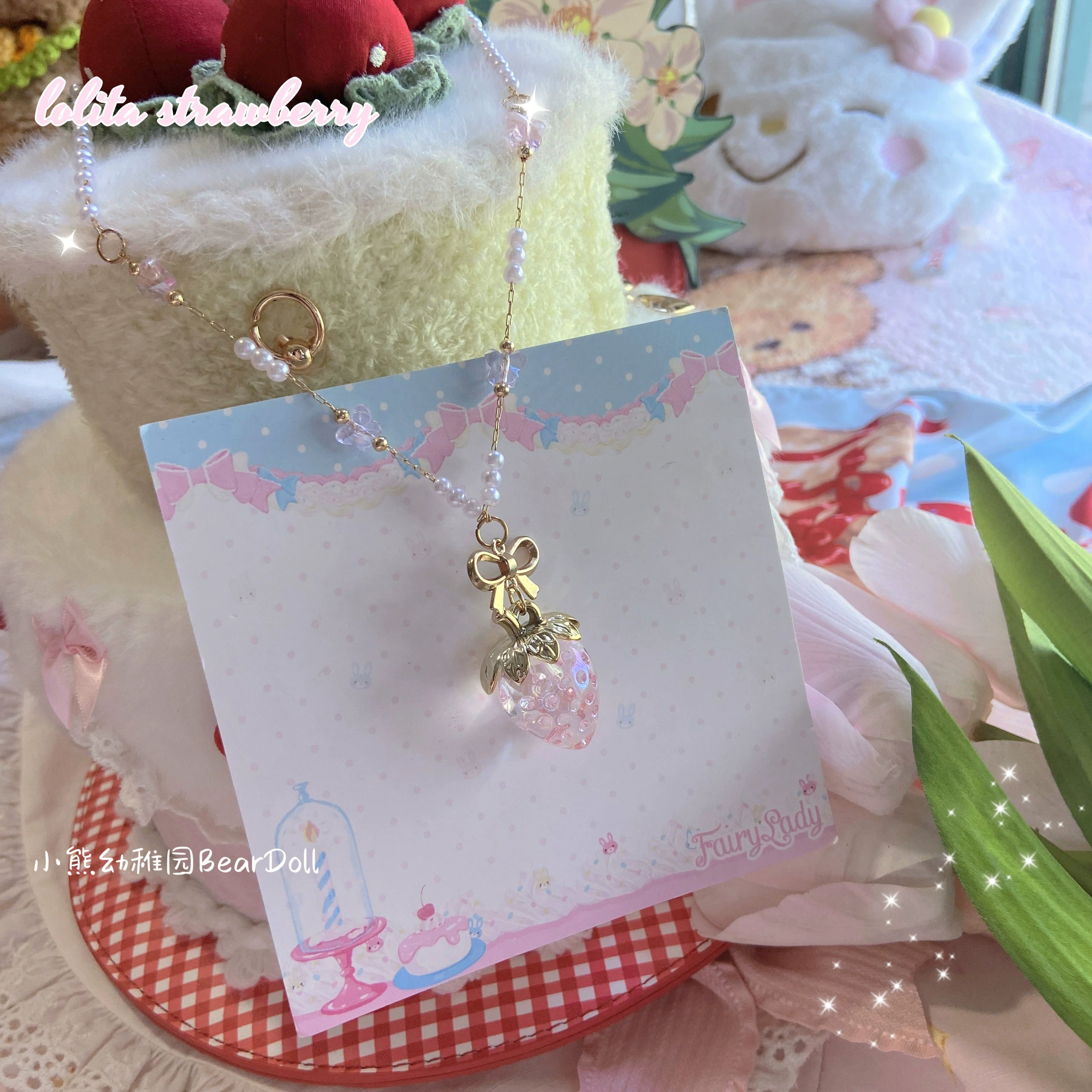 Bear Doll - Sweet Lolita Necklace Strawberry Charlotte Necklace