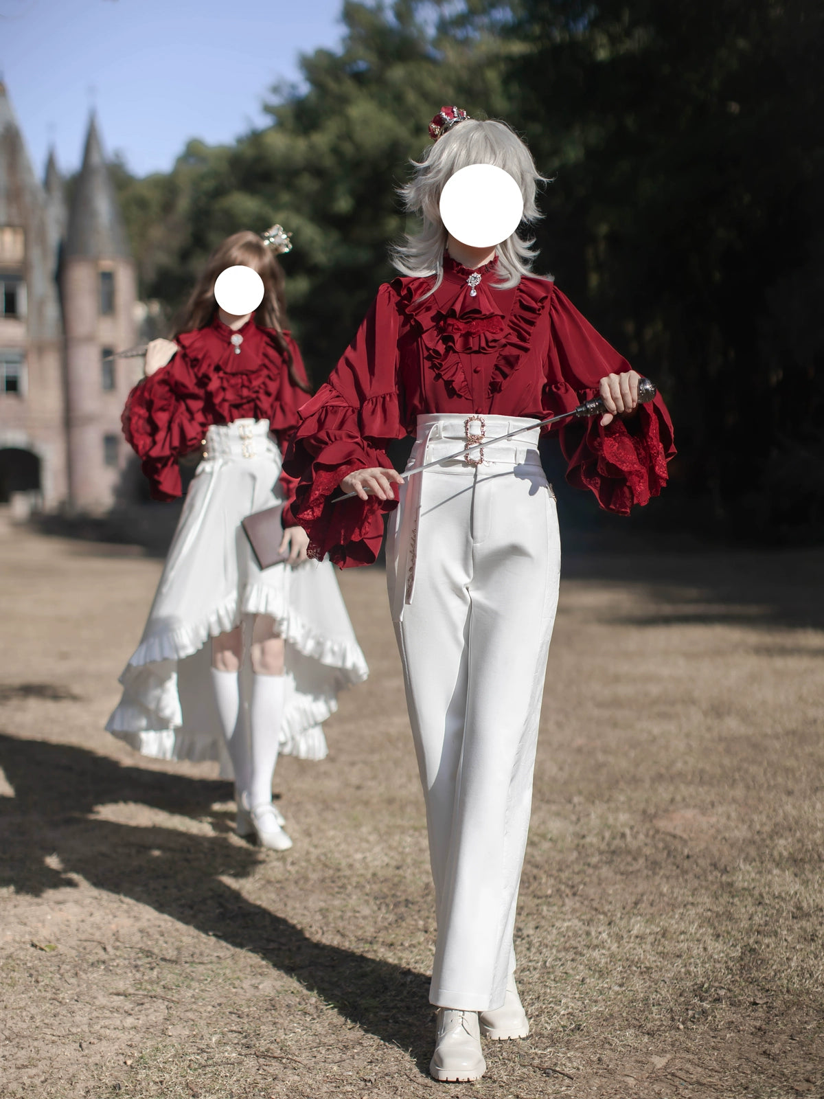 Every Page of The Poem - Night & Day Sonata - Ouji Lolita Princess Sleeve Shirt & Pants Set