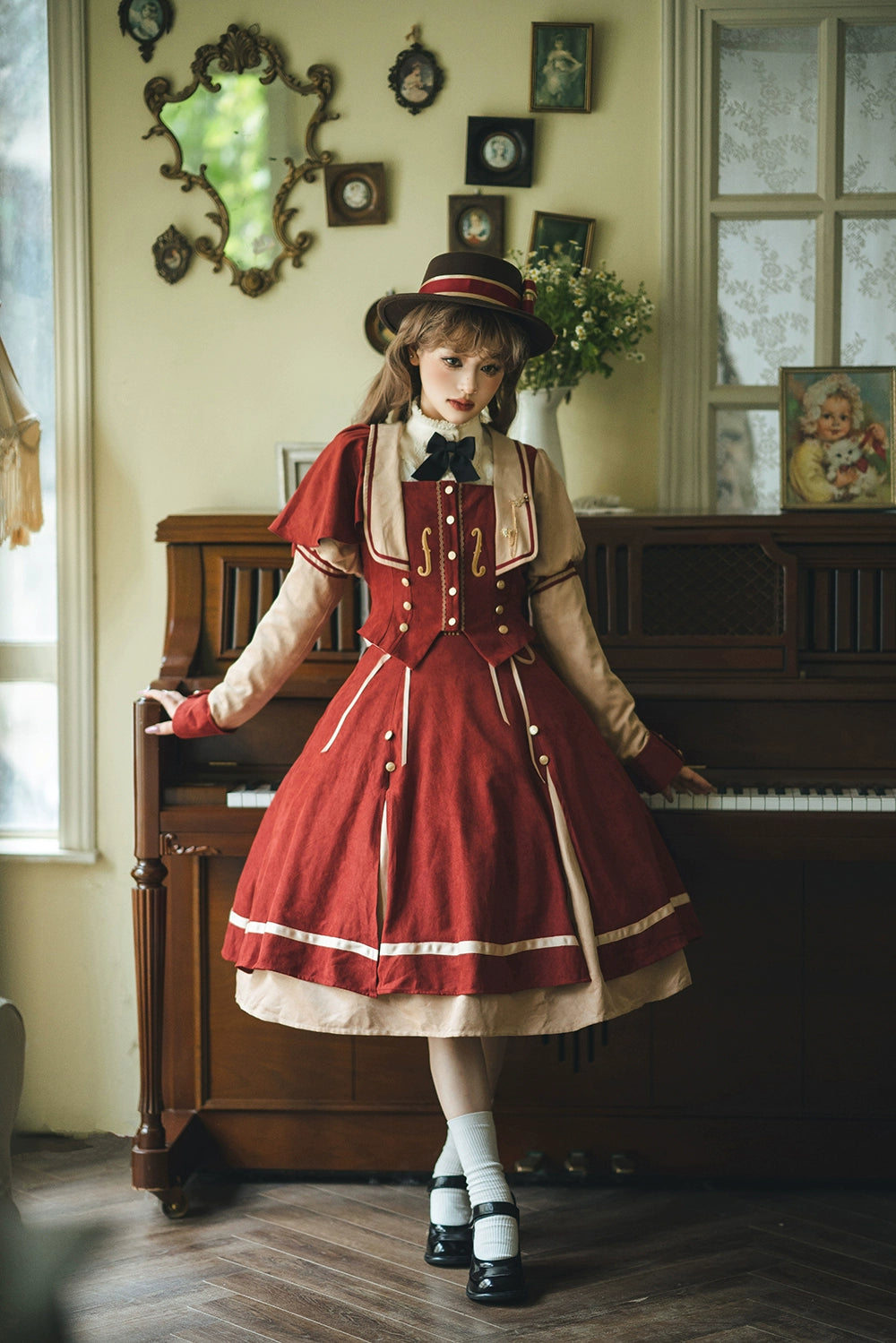 Miss Point - Golden Movement - Elegant Lolita Fishbone Skirt Customized