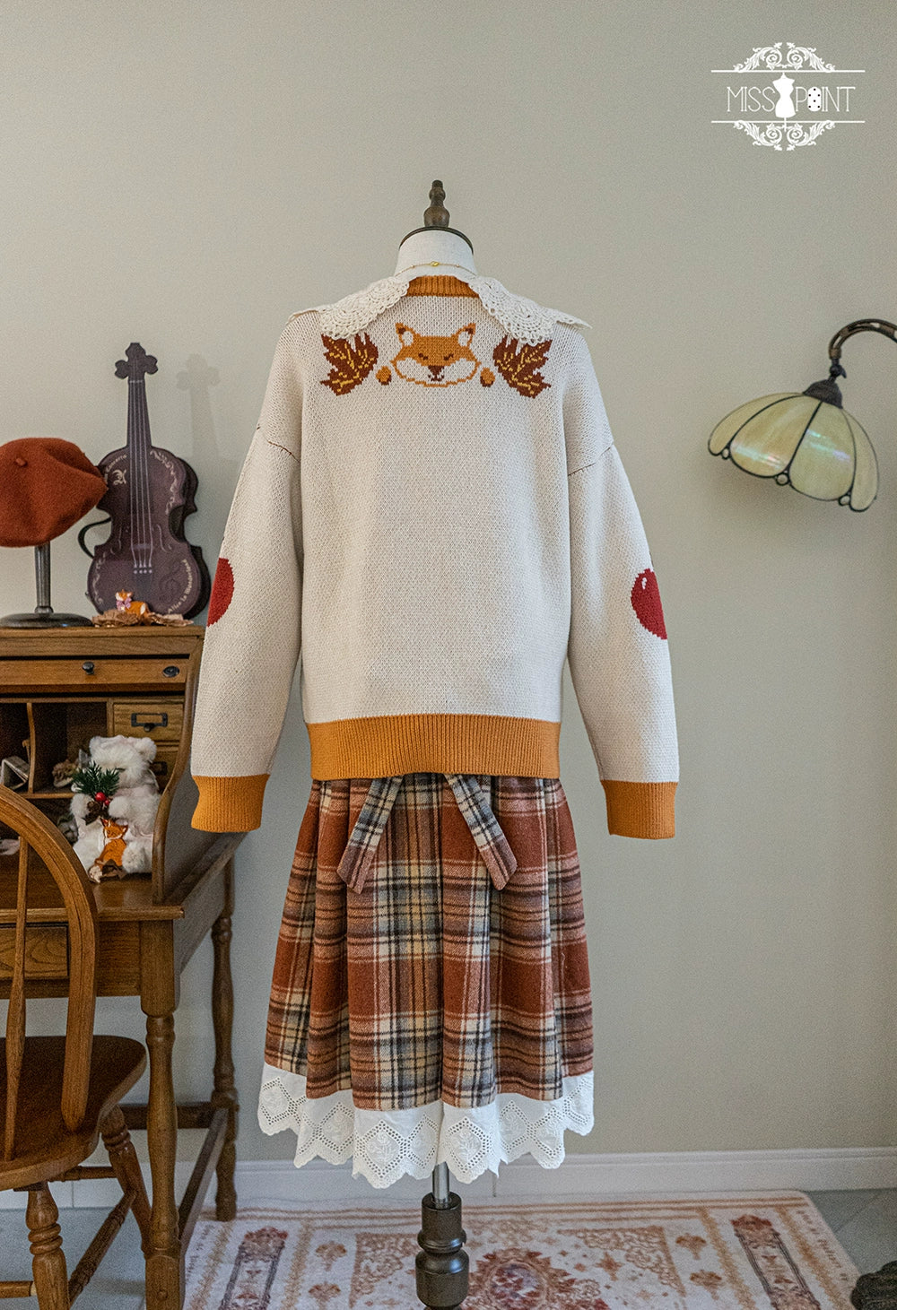 Miss Point - Fat Fox in the Forest - Kawaii Lolita Sweater Customized Winter Lolita Couple Outfit 37102:551064