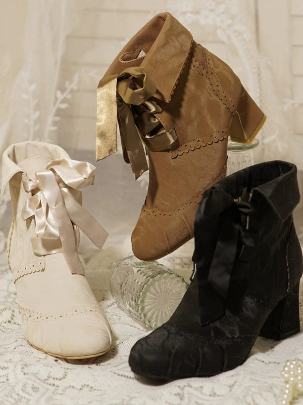 MR.Qiutian - Lady Incognita - Retro Lolita Ankle Boots, Size Zipper 44240:800735