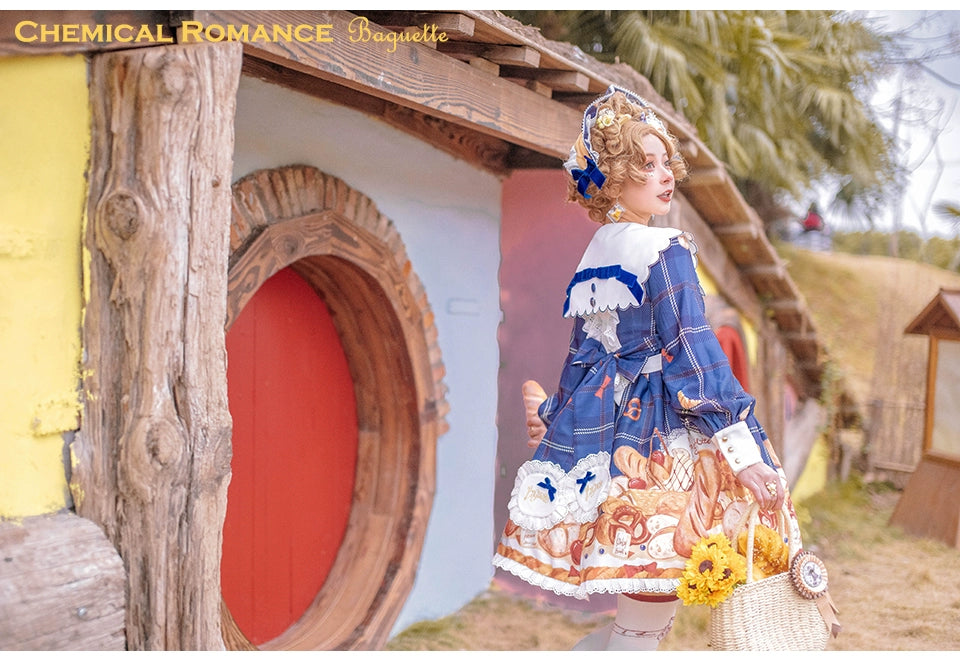 Chemical Romance~Freshly Baked Bread~Sweet Lolita OP Dress Long Sleeve Dress 37032:544272