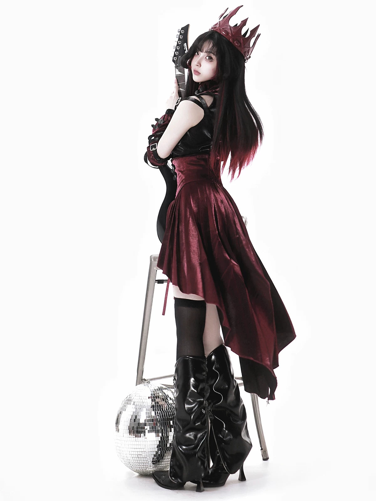 Prime Assassin - Ouji Lolita Suspender Skirt Set, High-low Hem