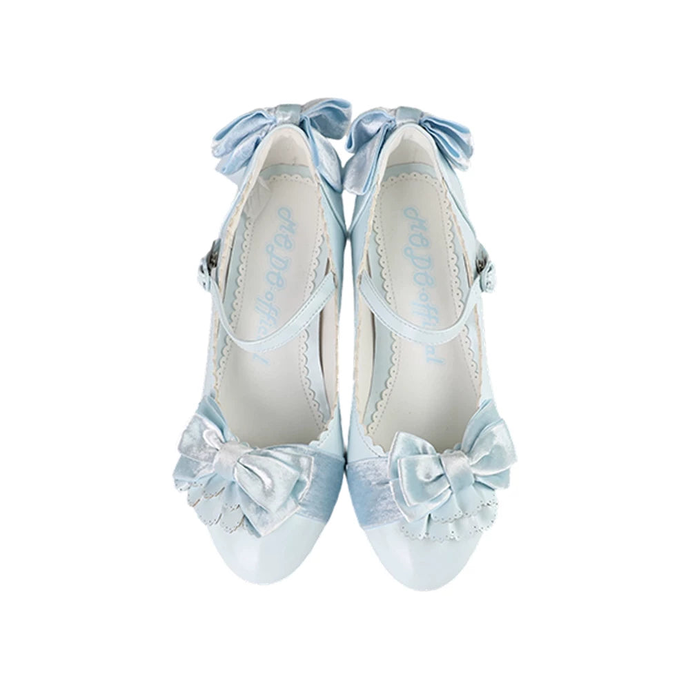 Doll's Ball - Classic Lolita Shoes, Mid Horseshoe Heel (Blue / 35 36 37 38 39 40) 44570:813609