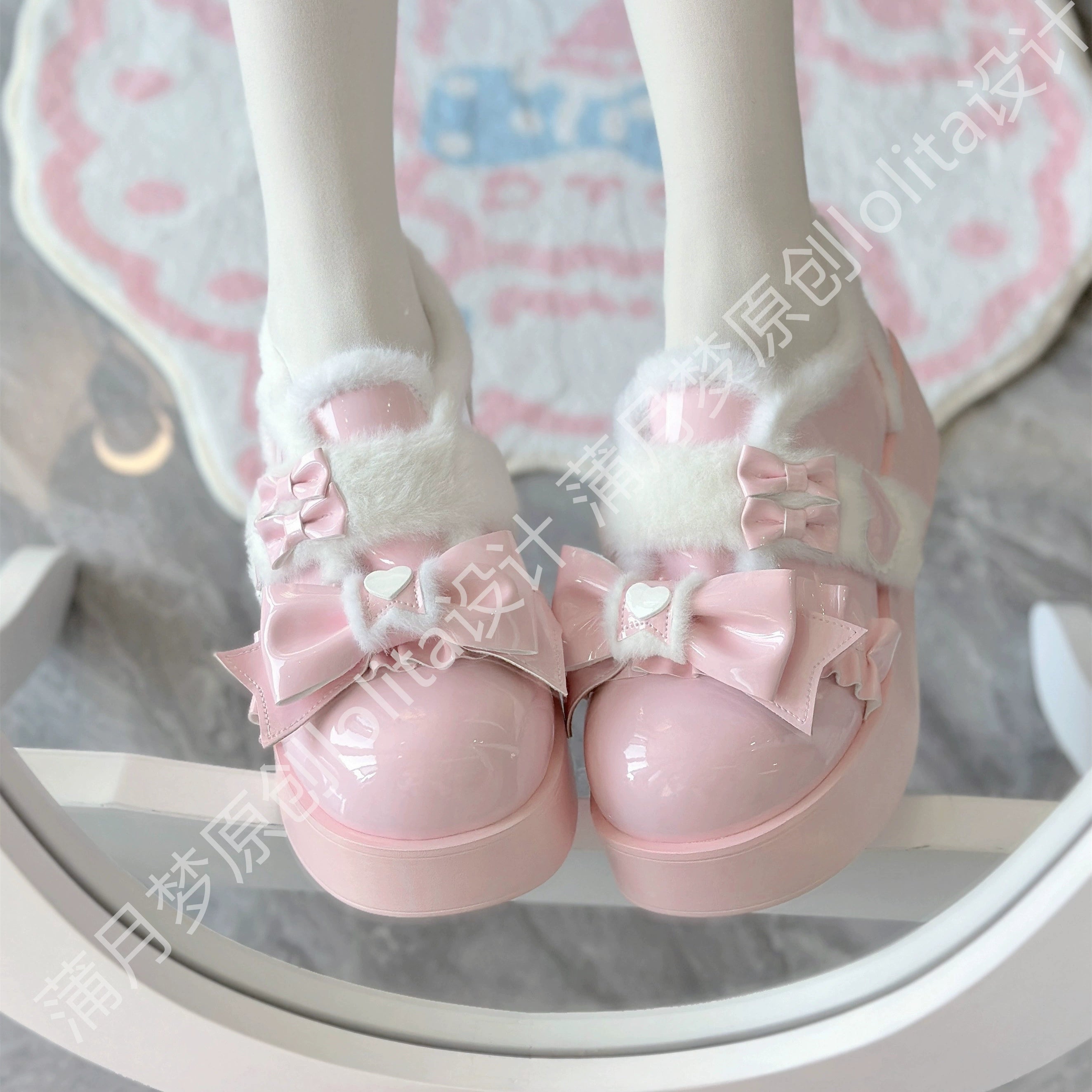 Puyuemeng - Cozy Cake - Winter Warm-lined Sweet Lolita Platform Shoes 44044:793969
