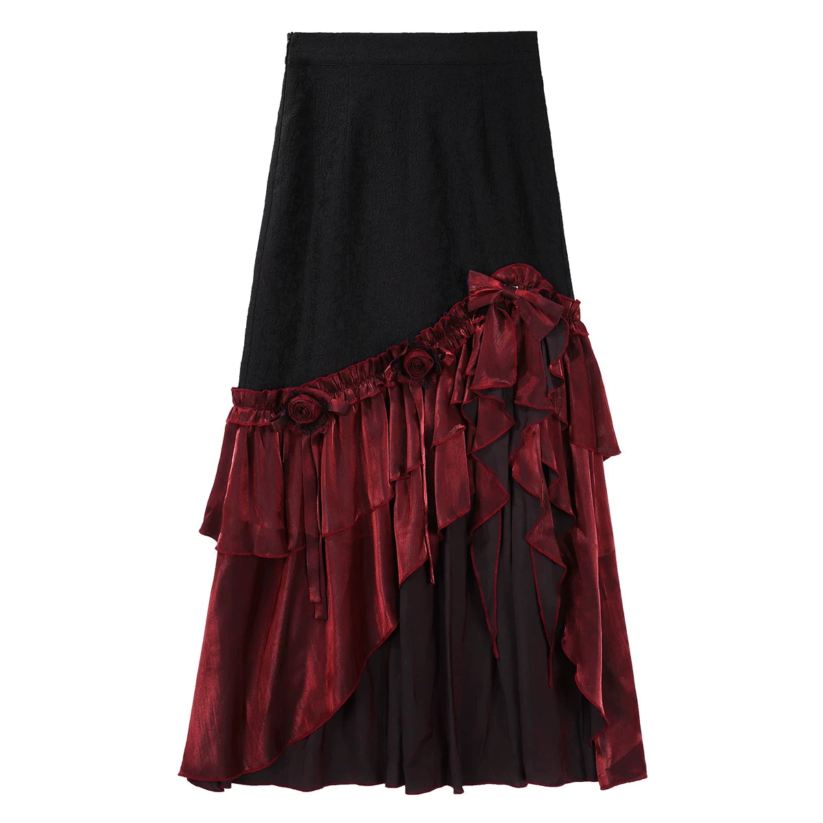 Bone Rot Bloom - Gothic Lolita Embroidered Camisole & Drawstring Lift-up Hem Skirt (2XL L M S XL) 45593:854835