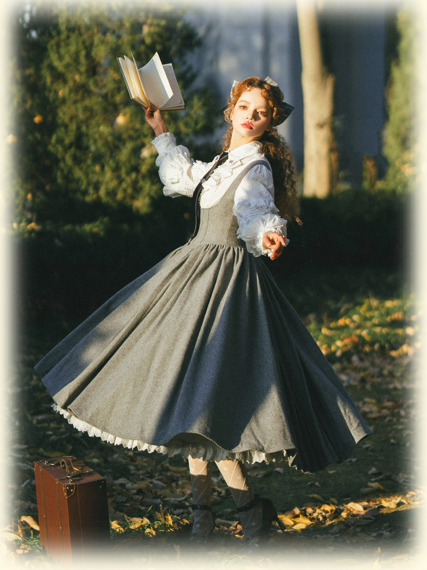 Wand Not for Your Lover - Wool Classic Lolita Bust Supporting JSK, Embroidered Shirt 44597:815802