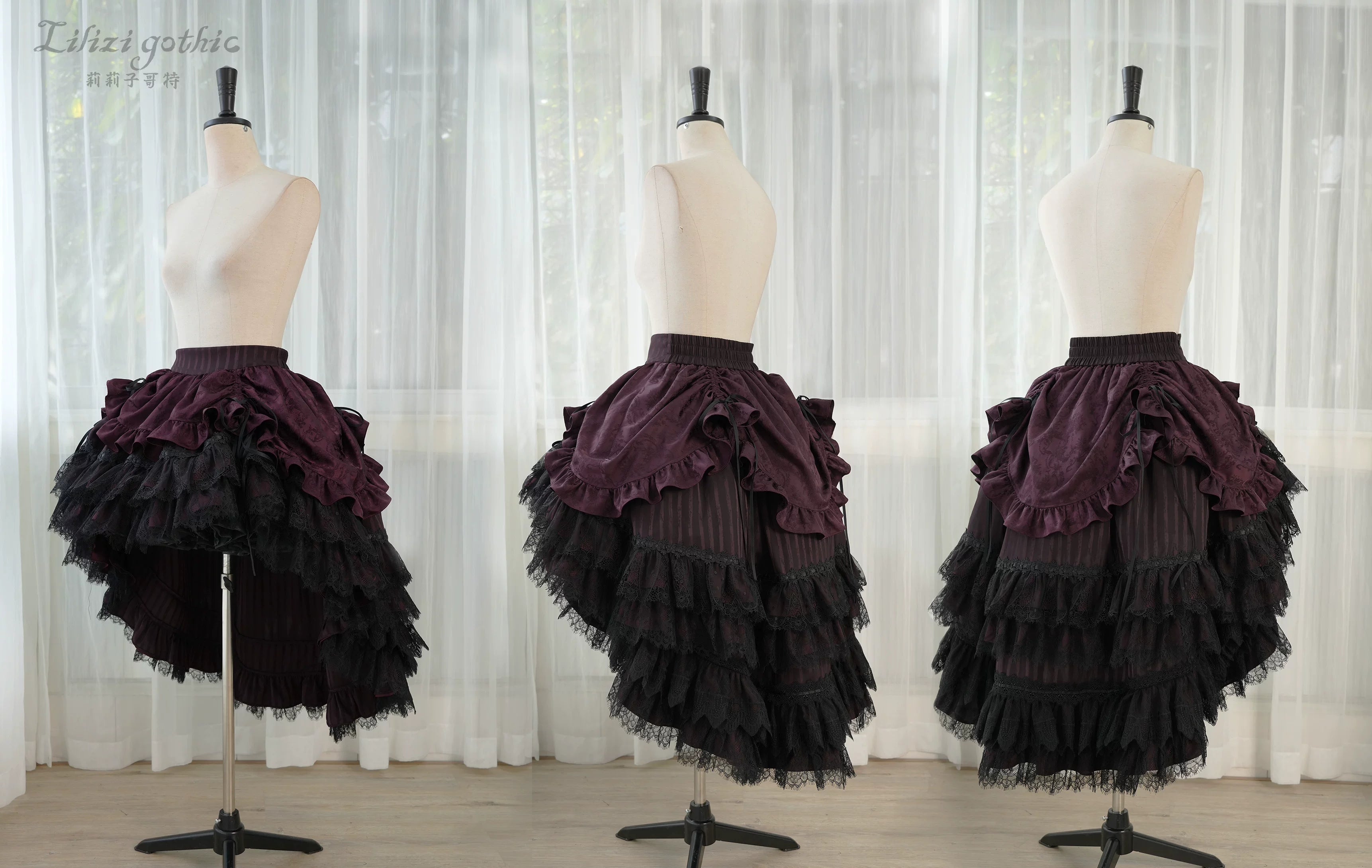 Victoria's Praise - Gorgeous Gothic Lolita Blouse & High-low Hem Skirt (L M S XL XS) 44898:828061