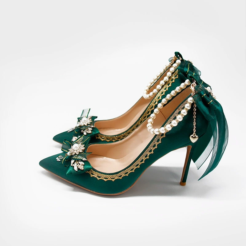 One Night - Wedding Lolita Shoes Pointed-toe High Heel Shoes Thin Heel