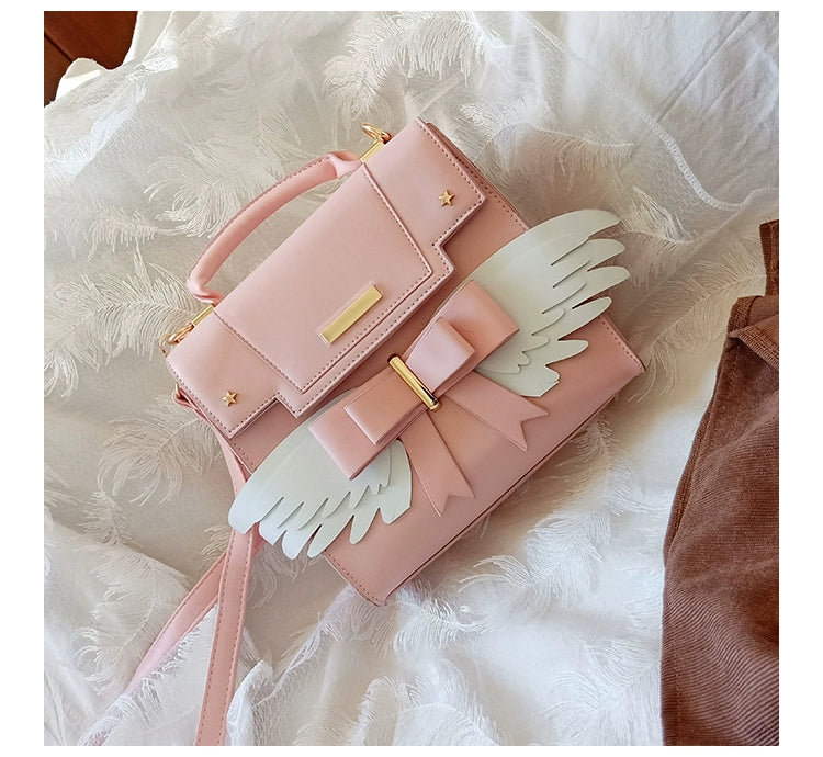 Prime Sister - Sweet Lolita Shoulder Bag Wings Bow Design High Capacity Bag
