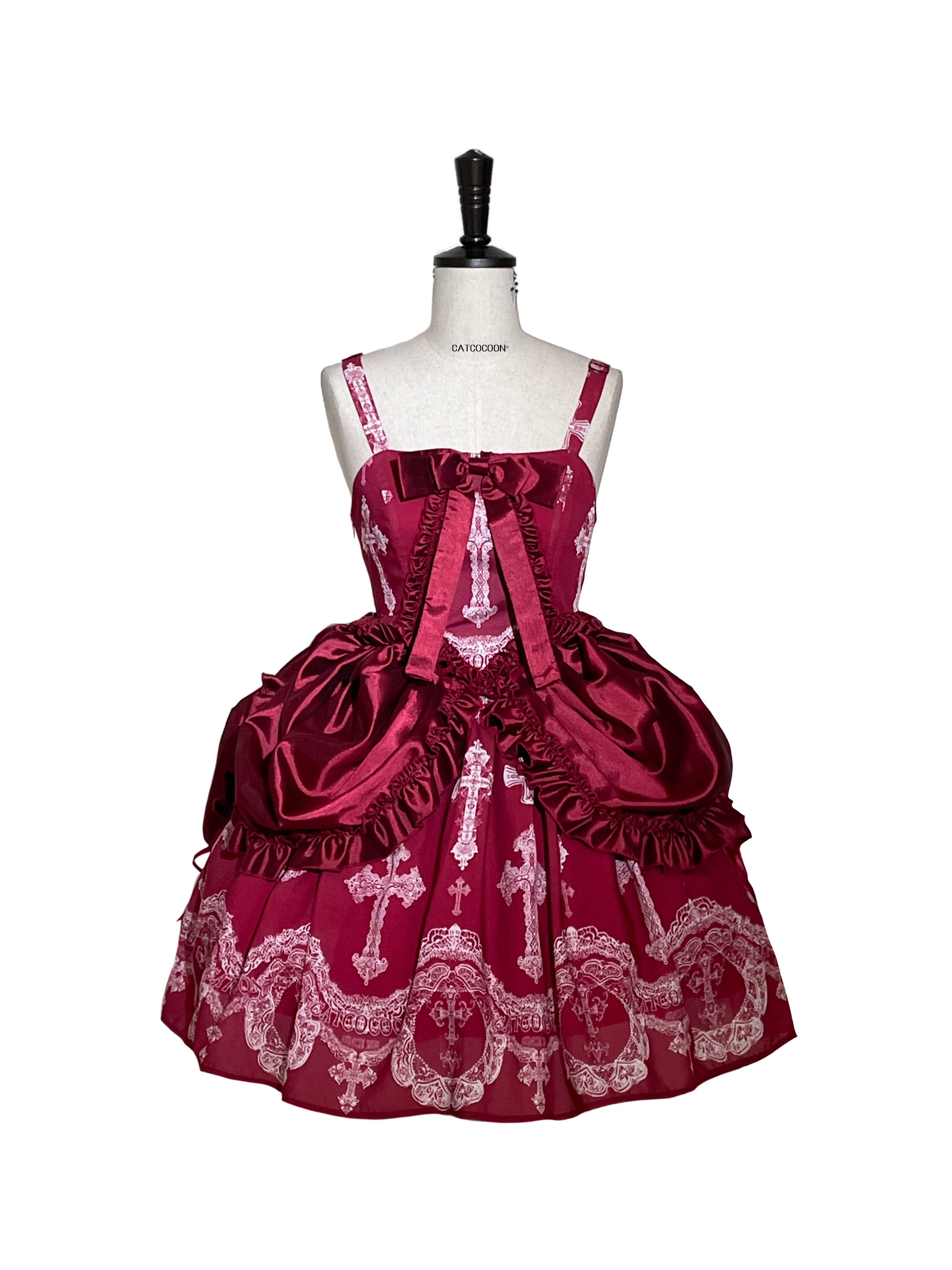 Lace Cross - Gorgeous Gothic Lolita JSK Dress, Hime Sleeve Bolero (L M S) 44545:813160