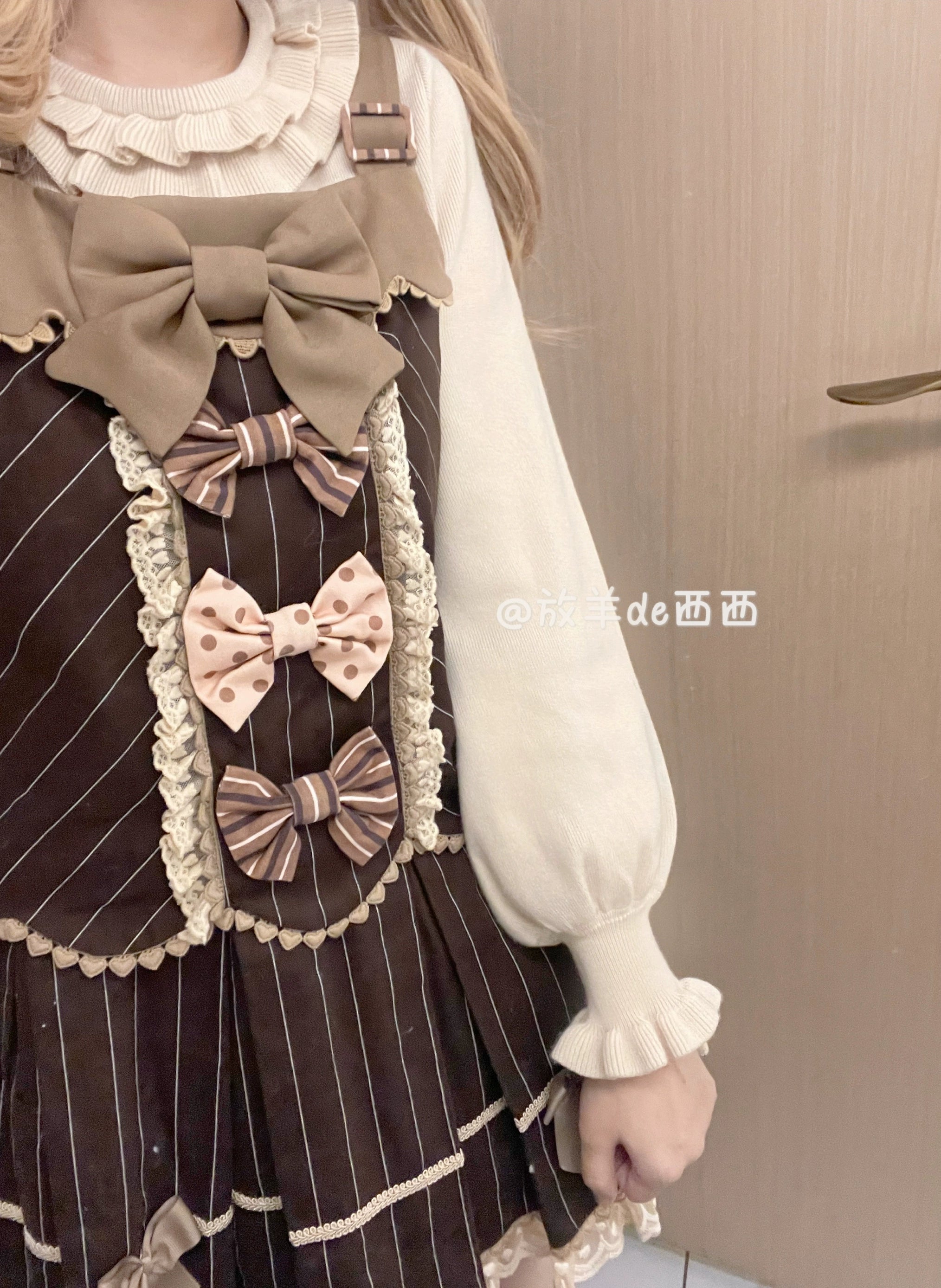 Sissy the shepherd - Sweet Lolita Sweater Autumn and Winter Lolita Innerwear Milk tea One Size ( recommend heights below 1.65m )
