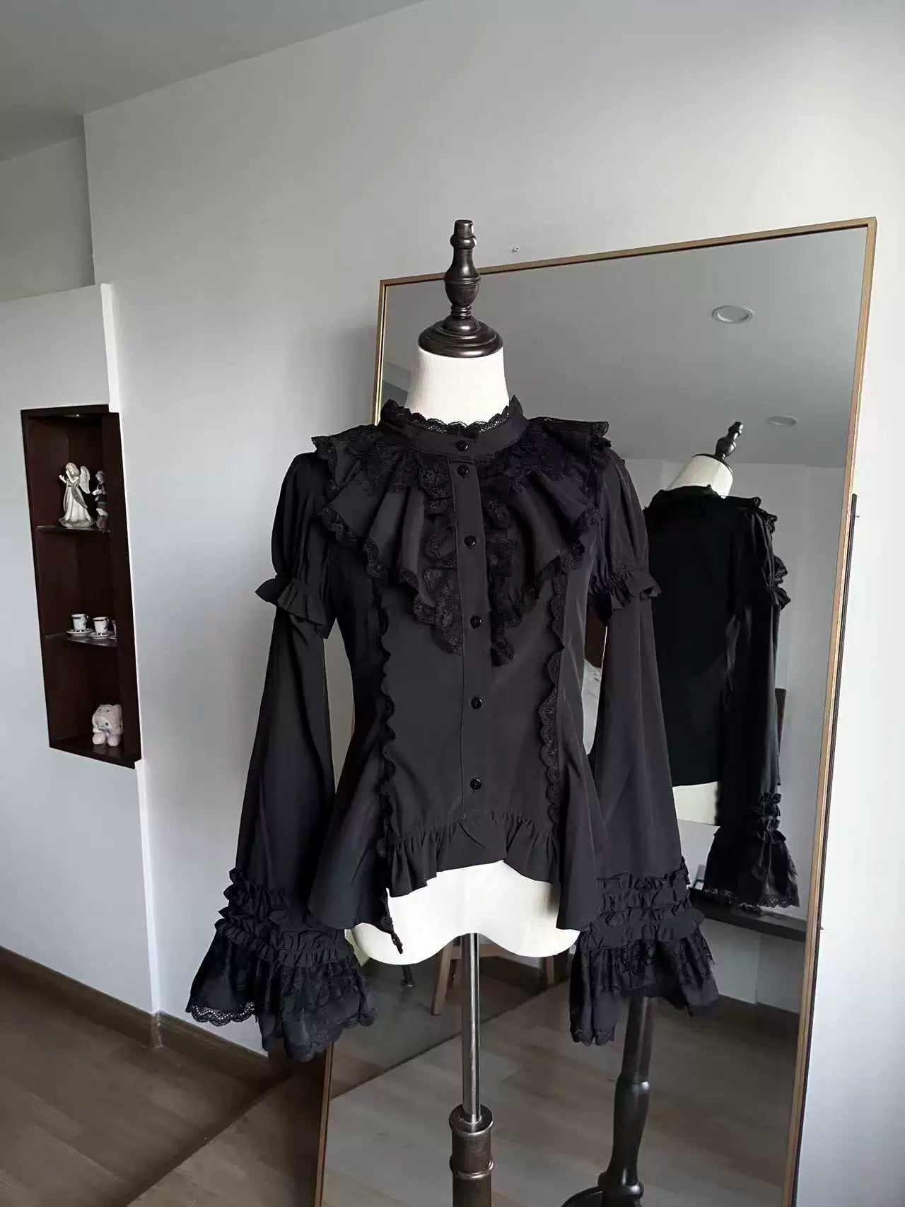 Gothic Lolita Shirt, Detachable Flared Sleeves (L M S XL) 44490:813231