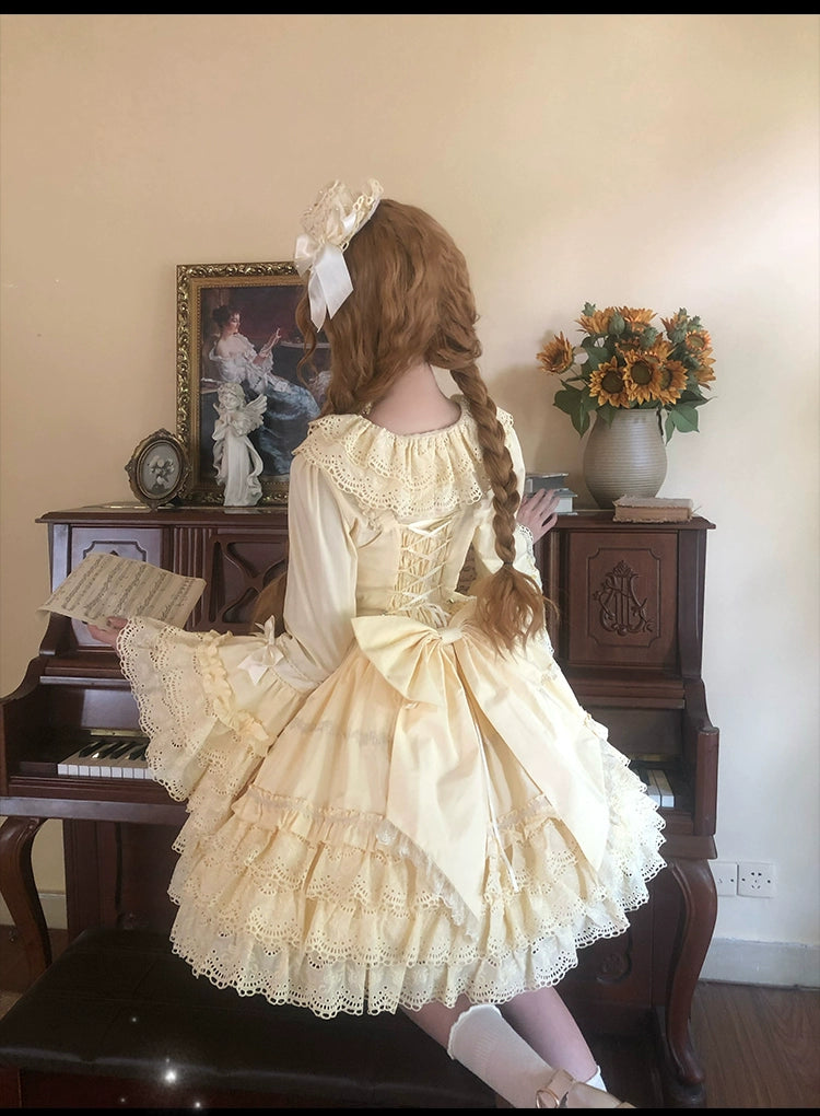 Plum Tree - Pure Love Language - Sweet Lolita Pearl JSK Princess Sleeves Blouse