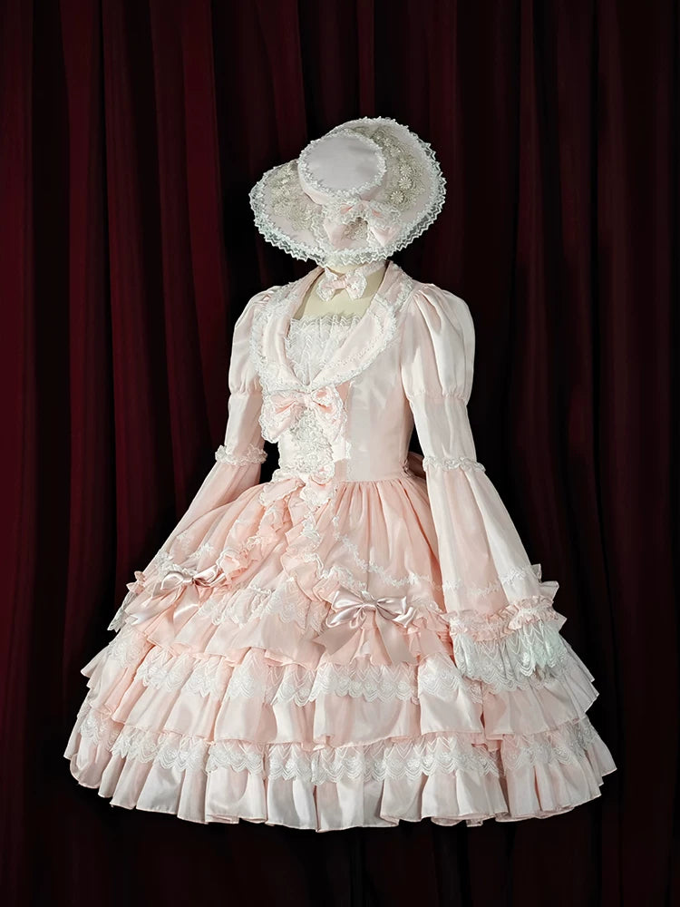 Eternal France Doll - Classic Lolita Doll-like OP Dress Light Pink Choker Only S