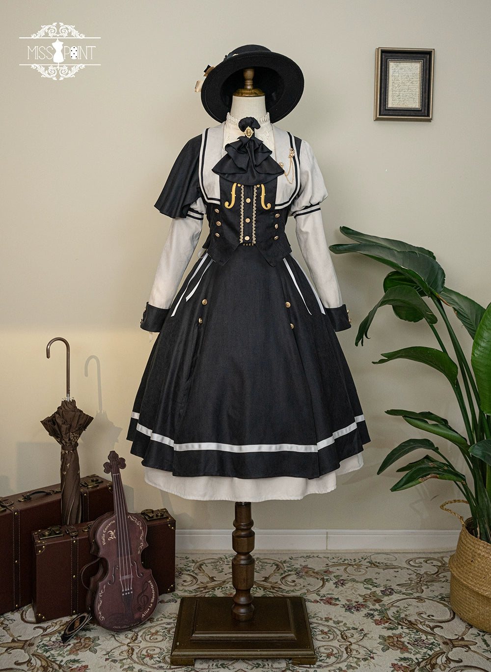 Miss Point~Golden Movement~Elegant Lolita Fishbone Skirt Customized 32242:381364