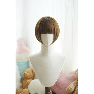 Imperial Tea~Daily Lolita Wigs Roman Roll Wig Linen blonde straight bob with bangs  