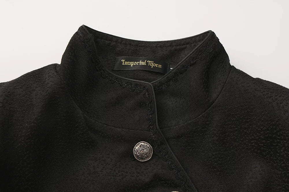 Immortal Murky Portrait - Ouji Lolita Long Swallowtail Black Coat