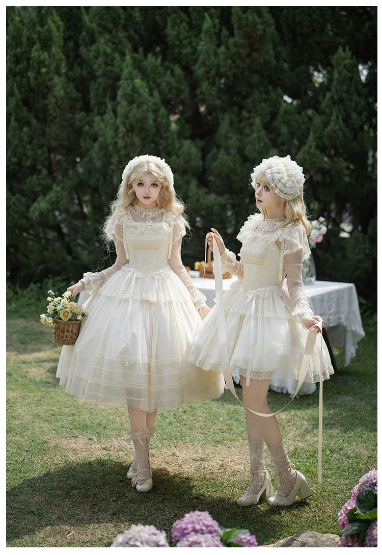 Confession Poem - Classic Lolita Corset JSK Set, Lace & Bows