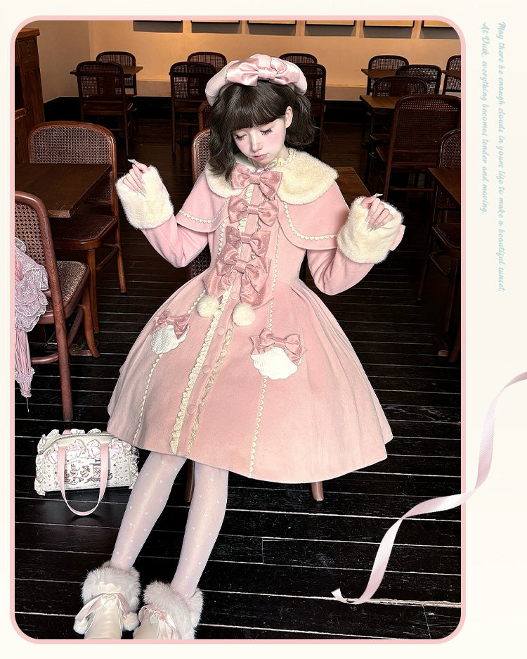 Sakurahime - Sweet Cookie - Sweet Lolita Coat Detachable Cape Pastel Outwear