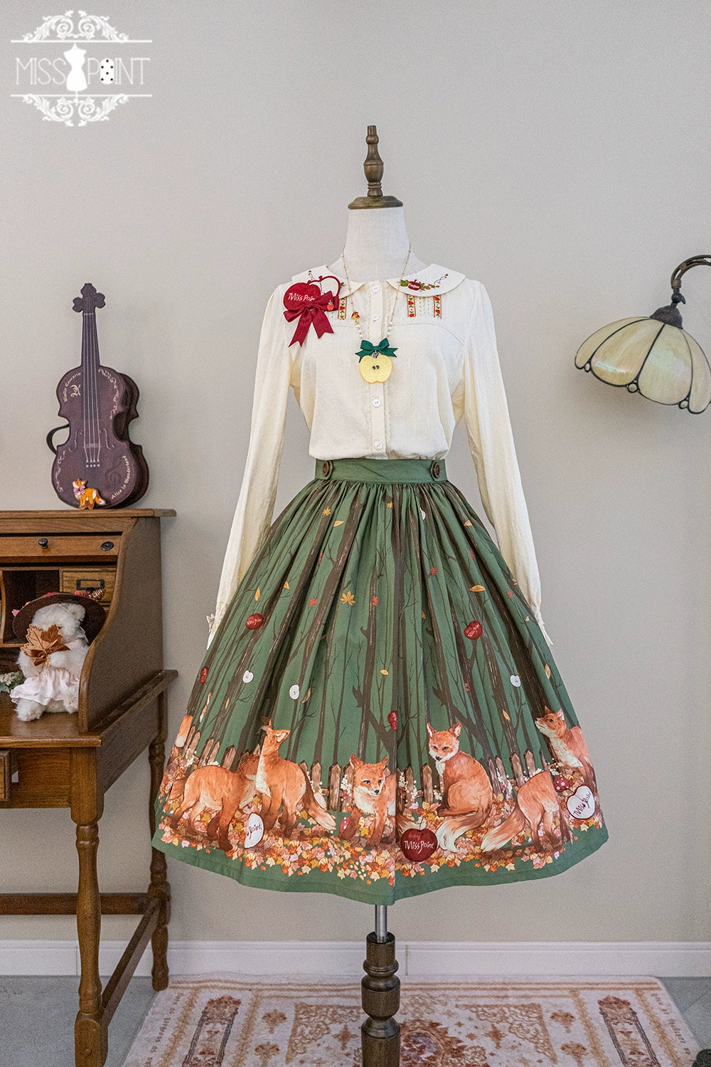 Miss Point~Fat Fox in the Forest~Elegant Lolita Skirt Detachable Chest Guard SK (2XL L M S XL XS) 37582:562320