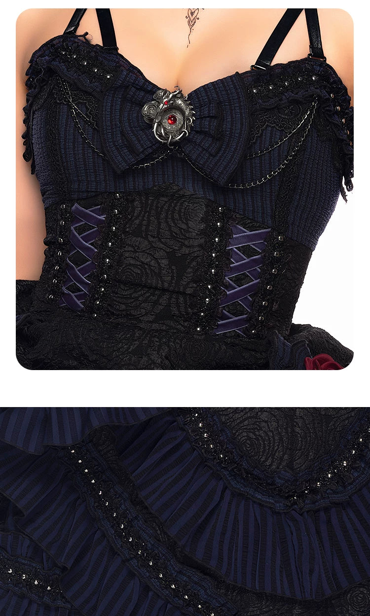 Ismailia - Gothic Lolita JSK Dress, Lace & Rose