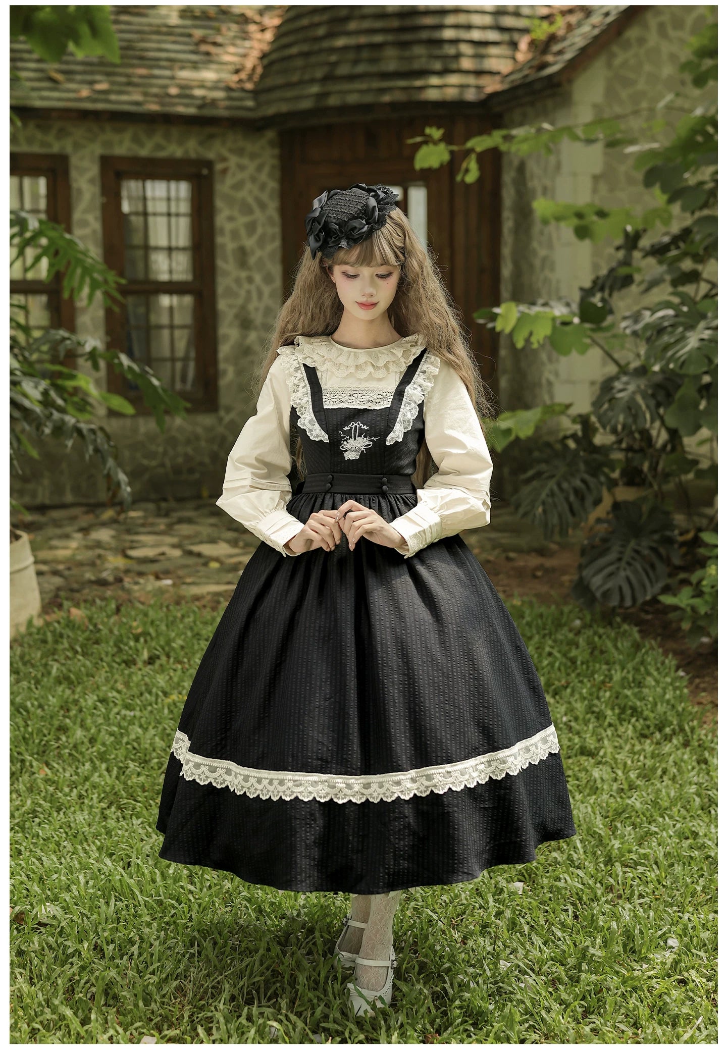 Oak in the Wind - Classic Lolita JSK Dress, Rose Basket Embroidery 45820:863521