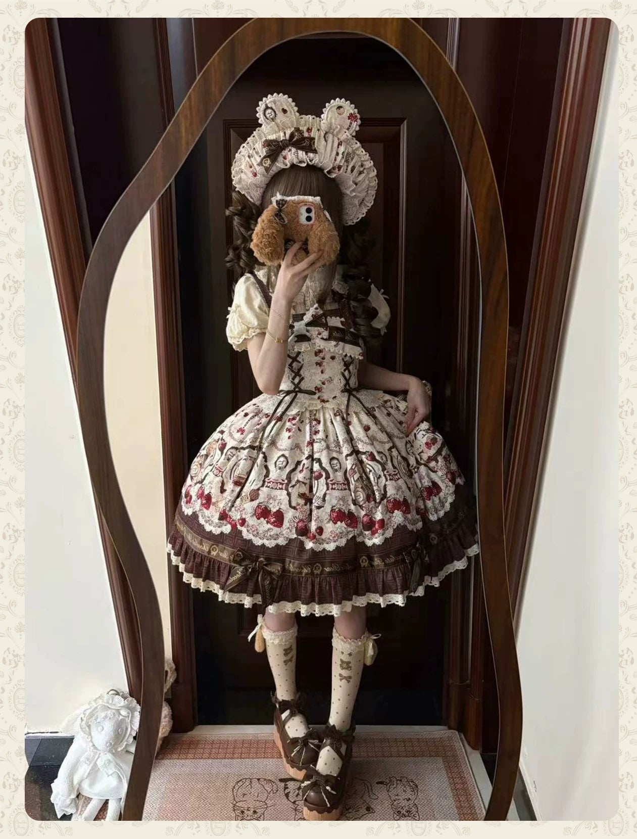 Cookie Treasure Box - Sweet Lolita Dessert Printed JSK Dress with Ribbon Bows 45542:851698