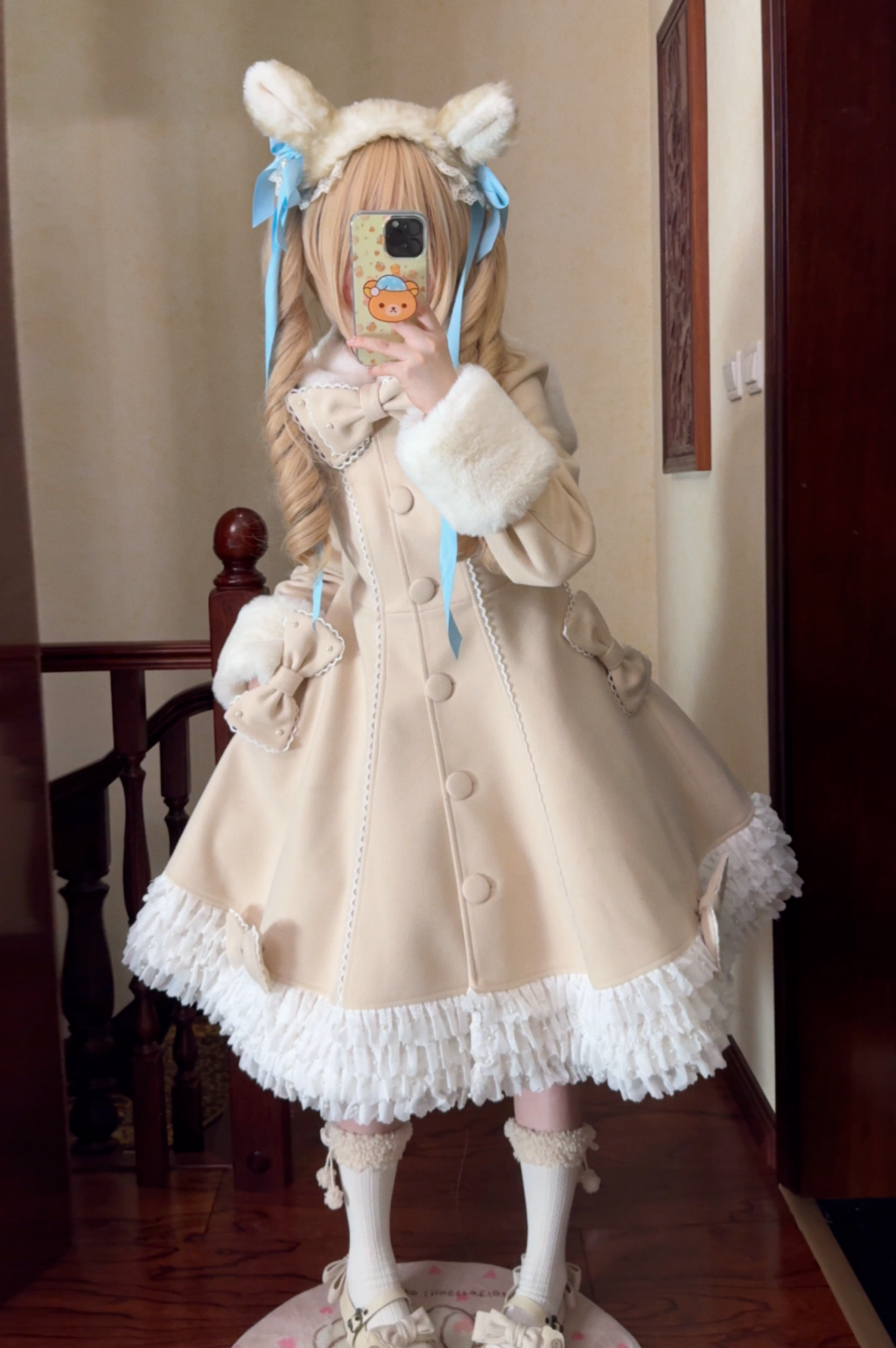 Bunny Magic Forest - High Waisted Sweet Lolita Overcoat, Bunny Ear Collar 44100:795303