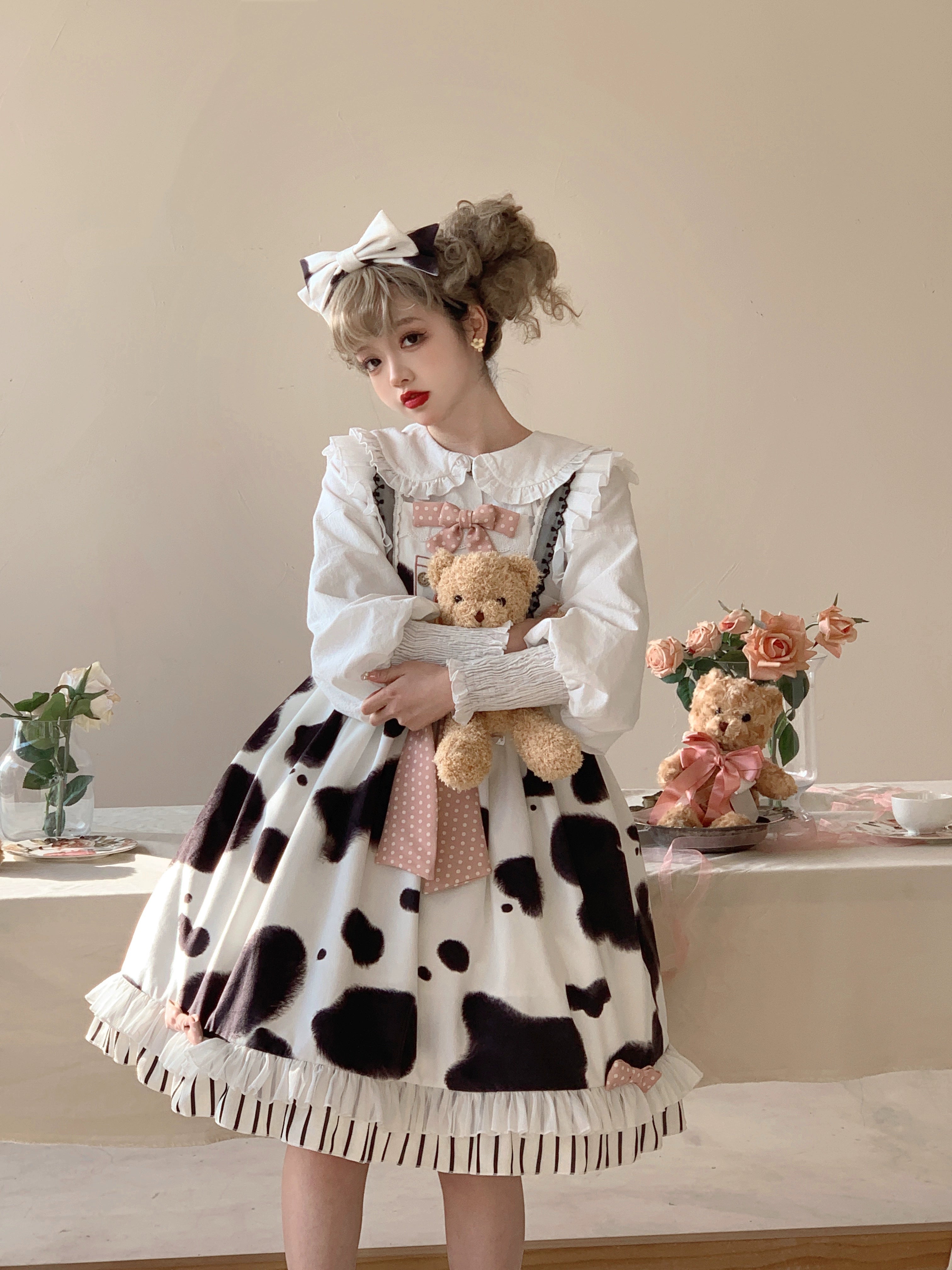 Polaris Lolita - Milky Dango - Cow Spot Kawaii Lolita JSK, Side Pockets 44304:803820