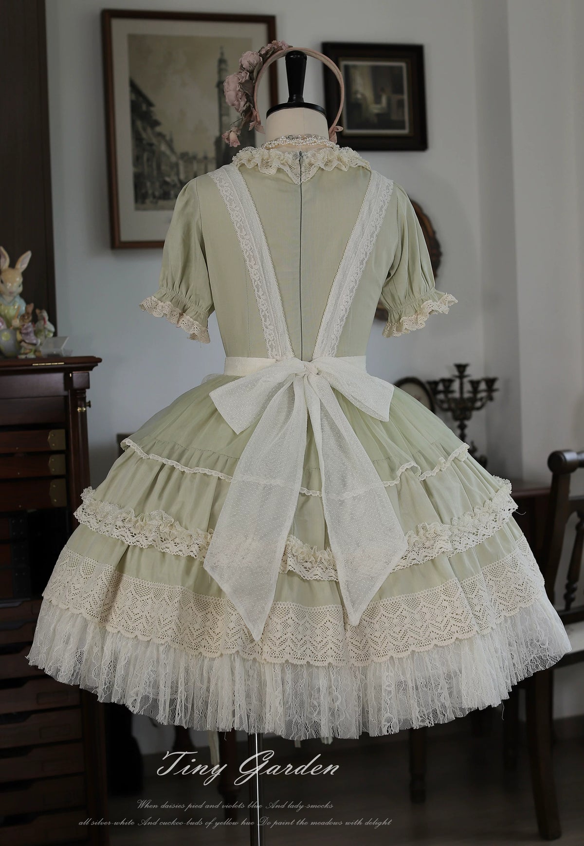 Garden Jardin - Cotton Classic Lolita OP Dress With Tiered Ruffles 45927:868615