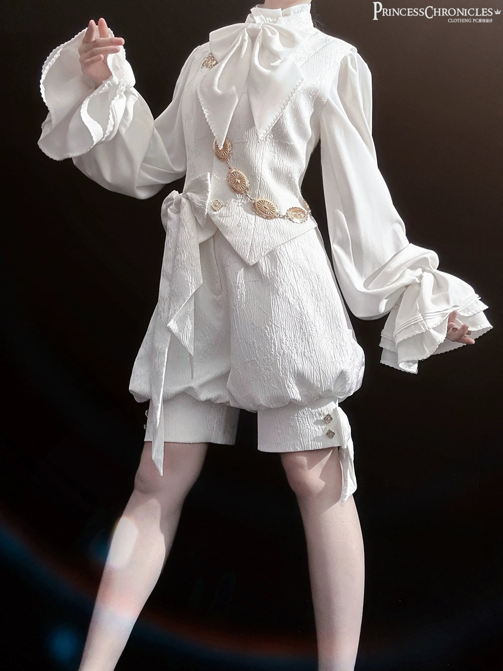 Princess Chronicles - Rabbit Hunting White Moonlight - Retro Ouji Lolita White Vest XS vest only