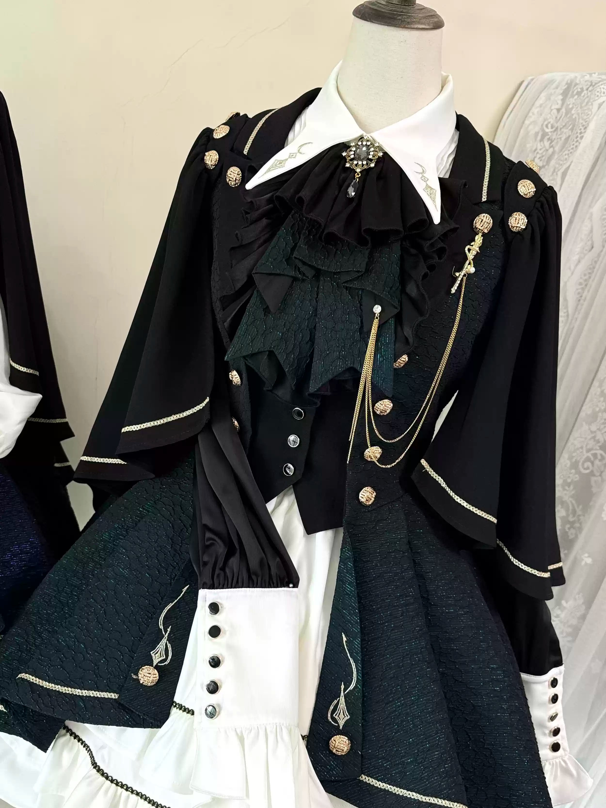 (BFM)SilentMars~Law of the Fallen Moon~Retro Lolita Vest Coat Suit Knight Style Skirt (2XL L M S XL) 33474:746183