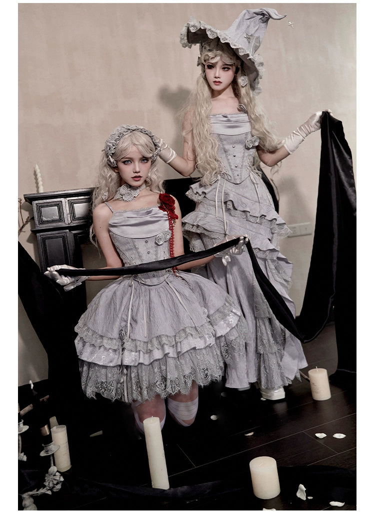 With PUJI - Letter and Poetry · Twilight - Gothic Witch Lolita SK Suit Bodice Mermaid Dress